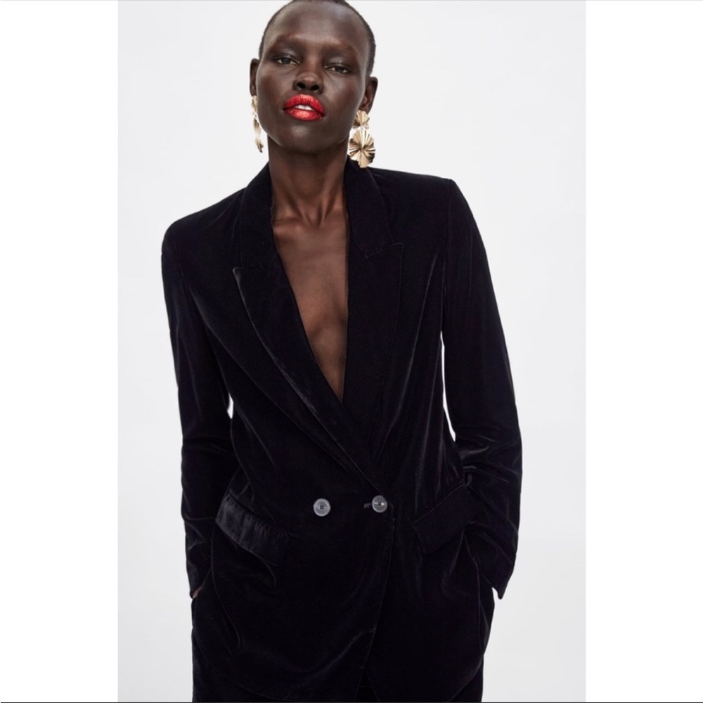 Zara Velvet Black Blazer